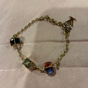 Louis Vuitton Gold-Tone Gamble Crystal Bracelet with Swarovski Crystals